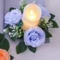thumbnail image 1 of kkbbma Clearance Artificial Rose Candle Rings, Rose Candle Wreath Artificial Silk Flower Ring Leaf Candle Wreath Wedding Valentine Day Party Table Candlestick Decorations, 1 of 6