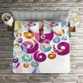 thumbnail image 2 of Ambesonne Modern Art Quilted Coverlet 3 Pcs, Colorful Warm Shades, King Size, Multicolor, 2 of 2