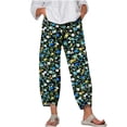 thumbnail image 2 of Femmes Pantalons Mode Femmes Été Décontracté en Vrac Poche Droite Impression Pantalons Armée Vert XL, 2 of 5