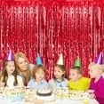 thumbnail image 5 of Red Foil Fringe Curtain, Metallic Photo Booth Backdrop Tinsel Door Curtains for Wedding Birthday Bridal Shower Baby Shower Bachelorette Christmas Party Decorations(3 Pack, 6.56ft x 3.28ft), 5 of 6