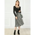 thumbnail image 3 of INSPIRE CHIC Jupe Midi Plissée en Velours Taille Haute Élastique pour Femmes, 3 of 6