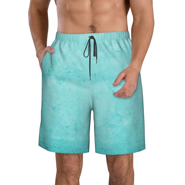 Fotbe Blue And Turquoise Trajes de Baño Estampados para Hombre, Shorts de Verano de Secado Rápido, Ropa de Playa, Bañadores-3X-Large