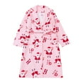 thumbnail image 3 of NAFUU Women's Robes Cute Bow Print Soft Flannel Winter Robe Cozy Bathrobe Christmas Pattern Bathrobes Sleepwear Loungewear Cold Weather Leisure Jammies, 3 of 9