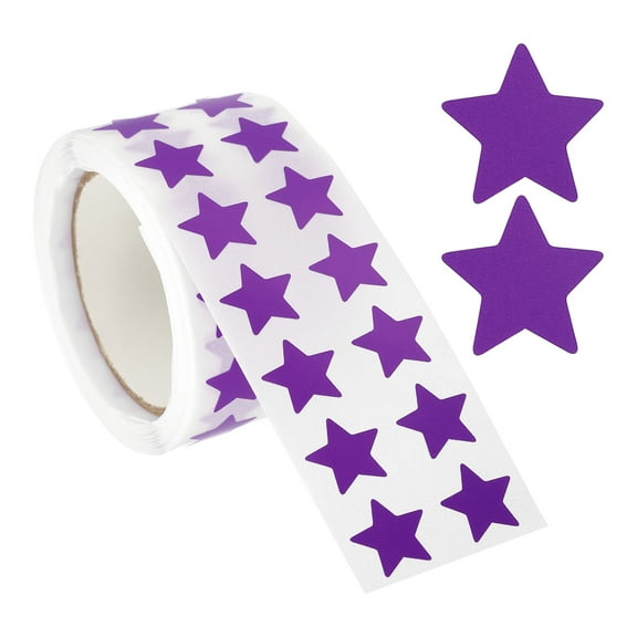 Star Stickers Roll 1/2", 1000 Pcs Self-Adhesive Reward Stickers for Classroom Supplies, Violet