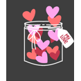 thumbnail image 2 of V Day Jar Of Hearts Adult Charcoal Crew Neck Short Sleee Tee-XS, 2 of 2