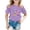 2-Purple, variant on First Day Of School Teen Girls T Shirts Round Neck Short Sleeve T-Shirt Letter Graphic Printed Loose Sports T-Shirt Clothes for Girls