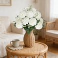 thumbnail image 2 of chaungfeng 13.7In Artificial Hydrangea Silk Flowers Bouquet, Faux Hydrangea Stems for Wedding Centerpieces Home Decor (White), 2 of 6