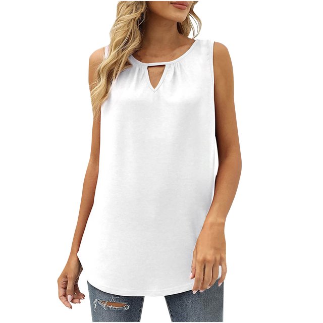 Moda mujer verano sin mangas Color sólido Causul espalda descubierta blusa Tops Fridja gh1760