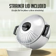 thumbnail image 3 of OVENTE 4.8 Quart Stovetop Stainless Steel Pasta Pot with Strainer Lid & Locking Feature, Easy Storage and Pour Safe with Cool Touch Handles Perfect for Cooking Noodle Veggie or Sauce, Silver CW15131S, 3 of 7