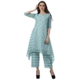 thumbnail image 2 of Moomaya Ensemble Kurti Kurta Pantalon pour Femmes Col Bateau Imprimé Robe 2 Pcs Tenue Ethnique, 2 of 6