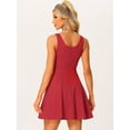 thumbnail image 4 of Unique Bargains Women's Sleeveless Sweetheart Neck Fit and Flared Swing Cocktail Dress L Wine Red, 4 of 6