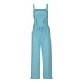 thumbnail image 4 of aidice Overalls for Women Casual Drawstring Adjustable Straps Solid Color Straight Leg Pants Jumpsuits Pockets, 4 of 6