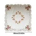 thumbnail image 3 of Embroidered Tablecloth,1 Tablecloth,Classic Embroidered Tablecloth Tablecloth Rectangle/Square Embroidered Polyester Floral Cutwork Table Linen for Wedding Household Kitchen, 3 of 4
