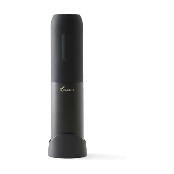 Abridor de botellas de vino eléctrico con forma de sacacorchos Rabbit Compact, negro