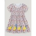 thumbnail image 2 of WIBACKER Toddler Baby Girls Summer Dress Floral Short Sleeve Cotton Casual Sundress Beach Dress for Kids 2-7Y, 2 of 9