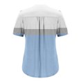thumbnail image 5 of Summer Short Sleeve Henley Shirts For Women V-neck Plus Size Color block Loose Flowy Casual Tops T-shirt Light Blue Color Size XL Pullover Blouse, 5 of 6