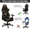 thumbnail image 6 of SCRAWLGOD Butterfly Leaf Mushroom Print Black Print Gaming Chair Cover with Armrest Cover, Washable Office Gaming Chair Cover with Armrest Cushion Breathable Protective Slipcover for Rotating Chair, 6 of 7