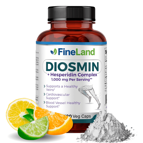 FineLand Diosmin & Hesperidin Complex, Blood Flow and Circulation Support, 120 Capsules
