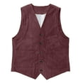 thumbnail image 3 of uikmnh Vests for Men's Corduroy Vest Classic British Retro Style Smart Casual Outerwear for Everyday Business and Daily Wear Size:XS, 3 of 8