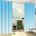 thumbnail image 3 of Nanqianyi Sky Blue White Ombre Blackout Curtains, 52 X 84 Inch Length Room Darkening Thermal Insulation Grommet Window Drapes for Living Room, 2 Panels, 3 of 7