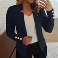 thumbnail image 2 of Gifts for Girls! BiZtdJrK Womens Casual Blazer Long Sleeve Notch Lapel Suit Jackets Open Front Business Work Office Blazers Coat Navy S, 2 of 6