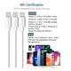 thumbnail image 2 of Cable De Cargador Usb Para Iphone Ipad 12w Carga Rápida 3pzs Xtellar Blanco, 2 of 3