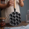 thumbnail image 3 of 14-Hole Cast Iron Non-Stick Cooking Mold for Home Use - Versatile for Octopus Balls, Quail Eggs, Shrimp Balls & More - Durable, Easy to Clean, Compact Design with Precision Cast Construction, 3 of 5