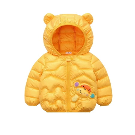 

Youmylove Toddler Boys Girls Winter Windproof Cartoon Monkey Printed Bear Ears Hooded Coat Jacket Kids Warm Outerwear Cute Clothing