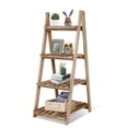 thumbnail image 2 of Fionafurn 4-Tier 40'' Ladder Shelf Bookshelf Bookcase Storage Display Plant Leaning Shelf Natural, 2 of 10