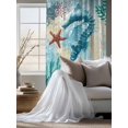 thumbnail image 4 of Sheer Curtains 72 Inches Long, Sea Seahorse Coastal Semi Sheer Curtains Light Filtering Window Treatment, Nautical Summer Coral Ocean Vintage Privacy Voile Drapes for Living Room Bedroom 52x72 Inch, 4 of 7
