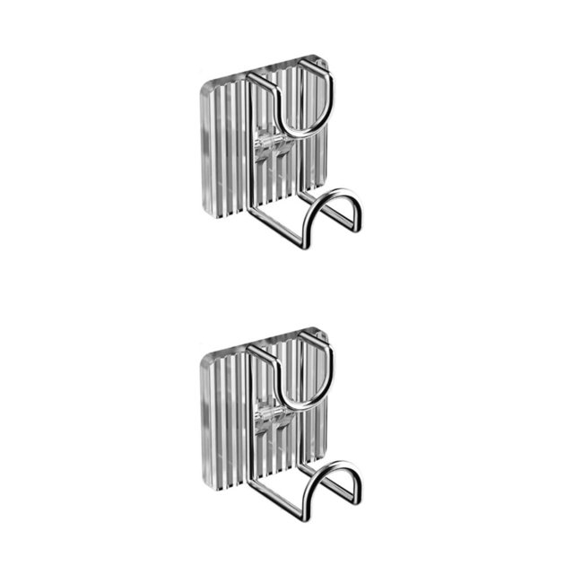 Bewildely Gancho autoadhesivo para lavabo montado en la pared, estante de almacenamiento para baño, sin perforaciones, para ahorrar espacio, Luz transparente 2piezas