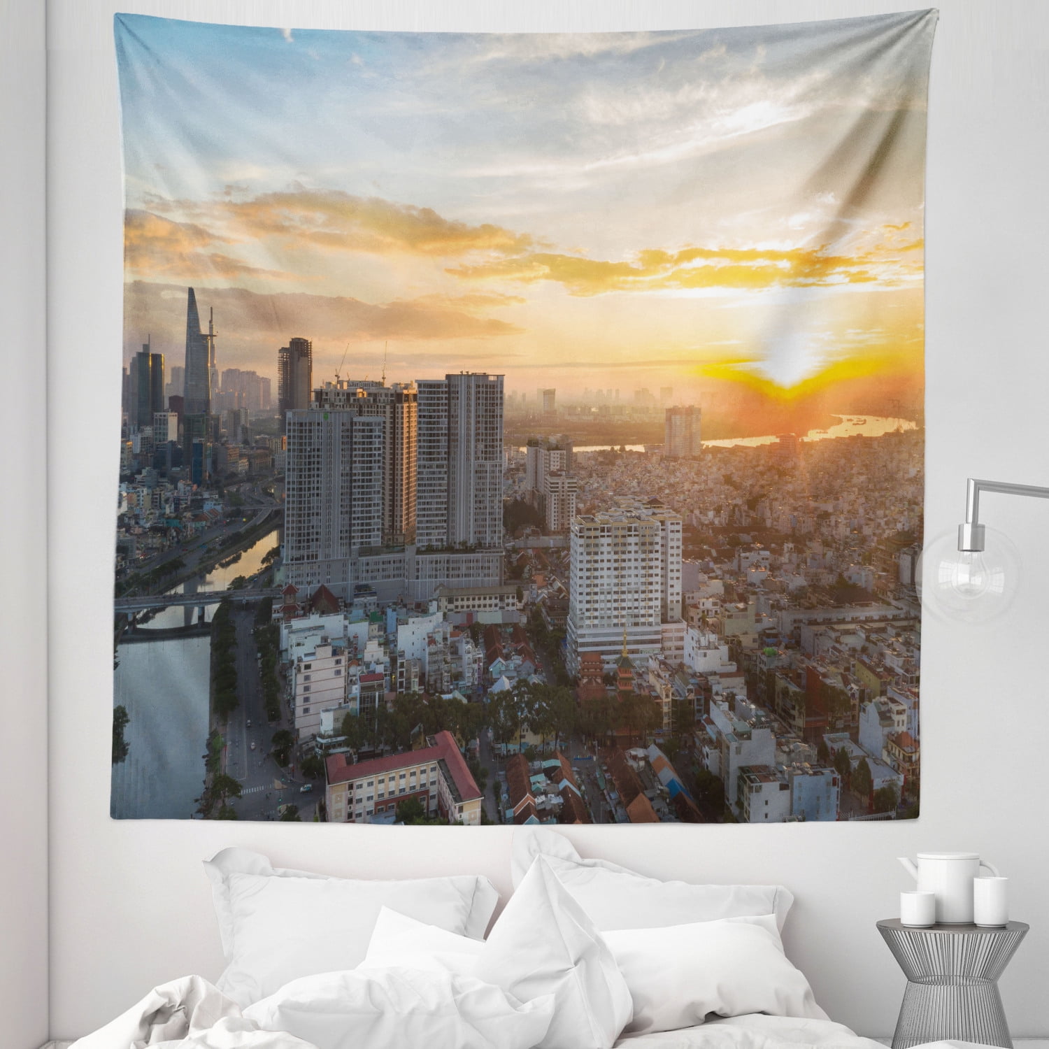 Vietnam Tapestry, Saigon Biggest City of the Country Aerial View 