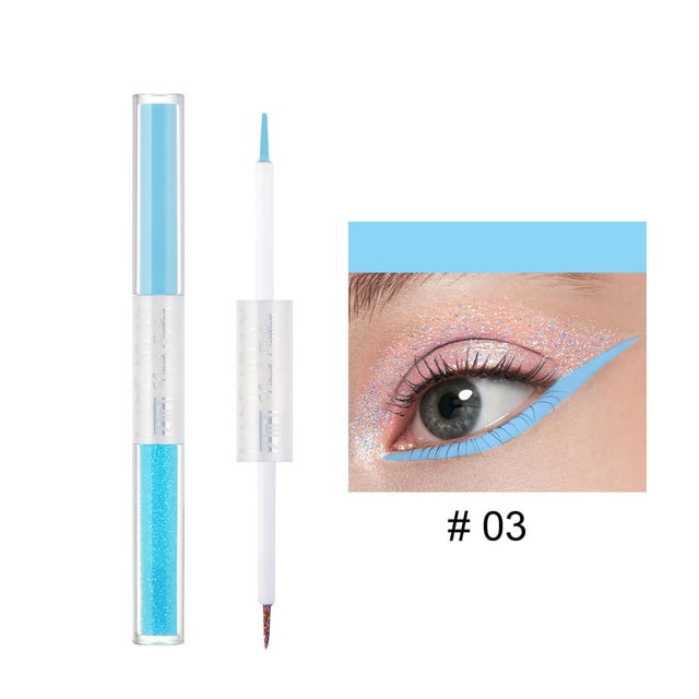 Fiudx Liquidación De Ahorros De Verano Lápiz Delineador De Ojos Doble, Extremadamente Fino, Resistente Al Agua E Iluminador, Juego De Lápiz Delineador Líquido, 3Ml
