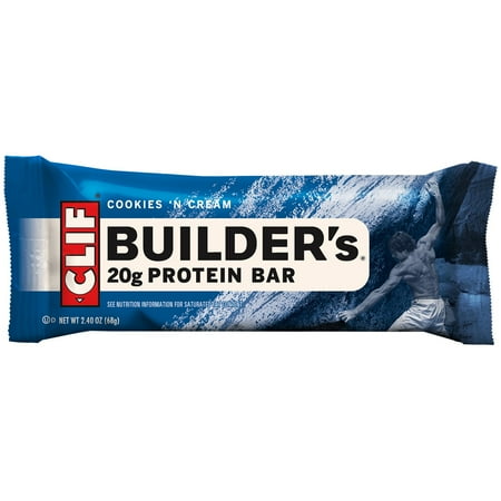 Diet Bar Cookie - Clif Builder's Protein Bar, Cookies & Cream, 20g Protein, 12 Ct
