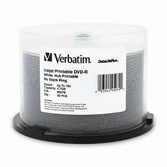 Verbatim Corporation  DVD-R- Inkjet-Hub Printable White- 4.7GB- 16X- 50-PK