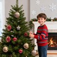 thumbnail image 5 of Juego de bolas navideñas coloridas pintadas a mano | 12 adornos colgantes de plástico para árboles de Navidad y fiestas, 5 of 5