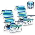 thumbnail image 1 of Yeshouse pack de 2 sillas de playa tipo mochila para adultos, ligeras y plegables, 5 posiciones, correas, portavasos, barra para toallas, soportan hasta 136 kg, 1 of 9