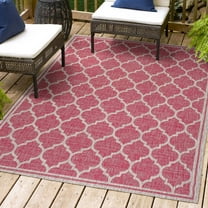 JONATHAN Y SMB109H-9 Trebol Moroccan Trellis Textured Weave Fuchsia/Light Gray 9 ft. x 12 ft. Indoor/Outdoor Area Rug, Pet Friendly, Stain Resistant, Easy to Clean, for Patio, Living Room, Bedroom