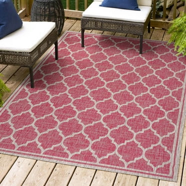 JONATHAN Y SMB109H-9 Trebol Moroccan Trellis Textured Weave Fuchsia/Light Gray 9 ft. x 12 ft. Indoor/Outdoor Area Rug, Pet Friendly, Stain Resistant, Easy to Clean, for Patio, Living Room, Bedroom