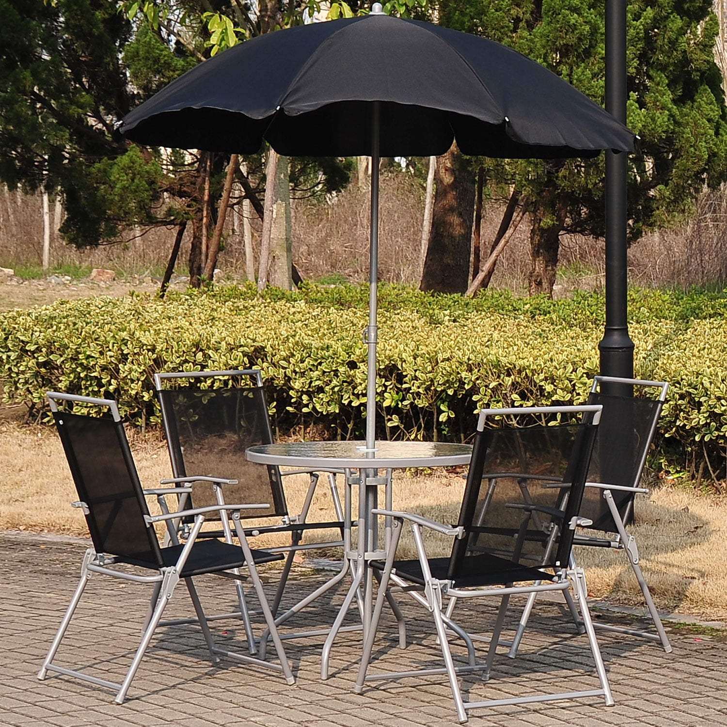 Patio Table Chairs Umbrella Dining Bistro Set Outdoor Garden Folding Furniture