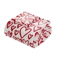 thumbnail image 2 of Hallmark Red/White Heartstring 50" x 70" Plush Throw Blanket, 2 of 4