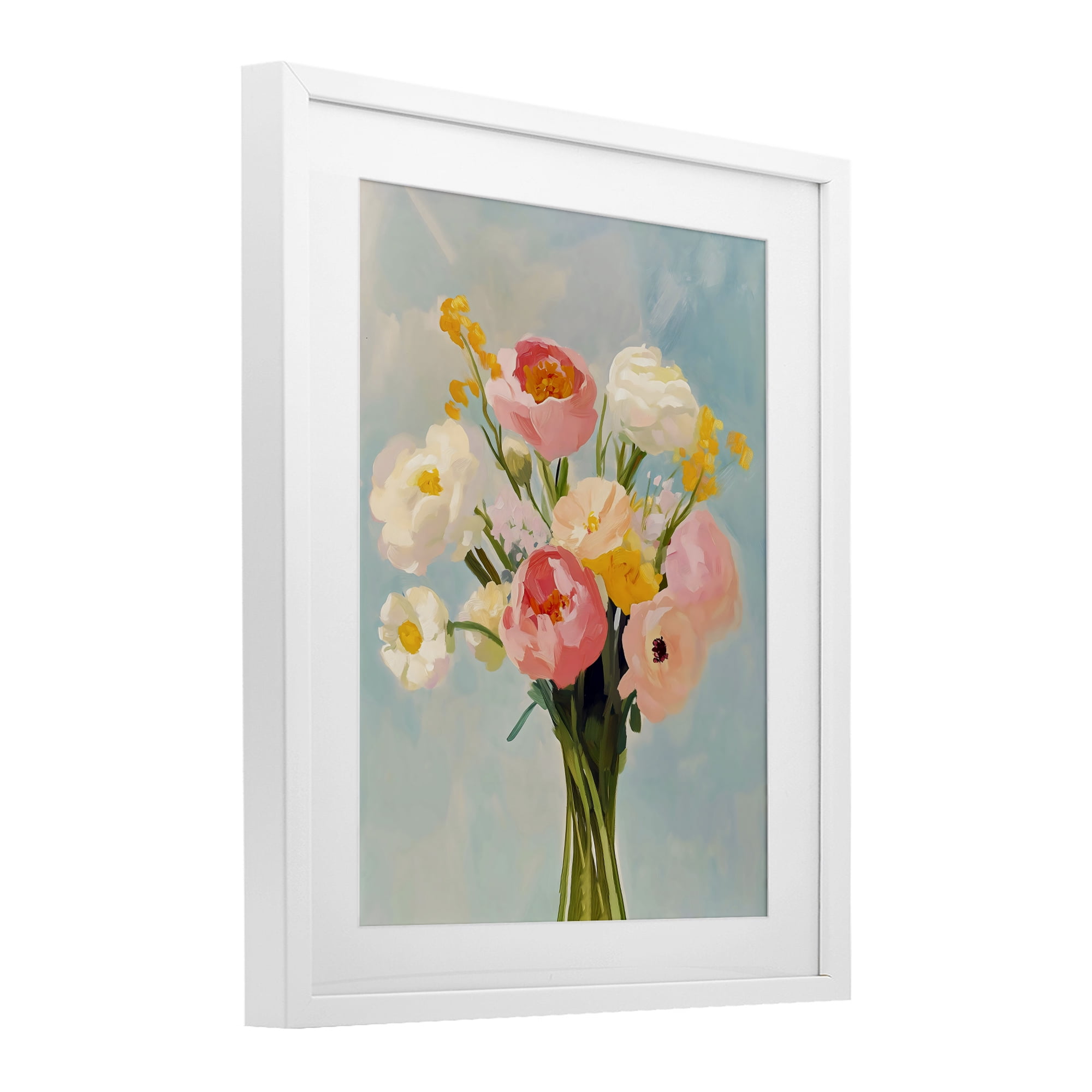 Stupell Industries Eclectic Floral Bouquet White Framed Print Under Glass, design by The Prints Vibe