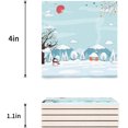 thumbnail image 3 of POGLIP Snowman Christmas Set of 4 Coaster for Drinks, Absorbent Ceramic Stone Coasters Cup Mat with Cork Base for Home Kitchen Room Coffee Table Bar Decor, 3 of 4