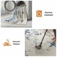 thumbnail image 5 of Blue Coastal Area Rug 3'x5',Summer Eucalyptus Leaves Beach Ocean Starfish Nautical Woven Cotton Tassels Kitchen Rugs,Non Slip Indoor Door Mat Throw Carpet for Entryway Living Room Laundry Room, 5 of 9