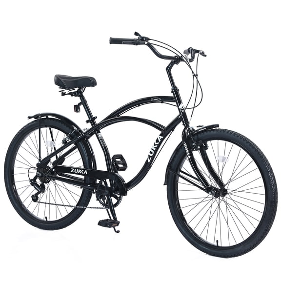 7 Speed 26"Inch Men's Beach Cruiser Bike, Multiple Colors Available
