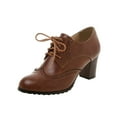 thumbnail image 5 of Mepaouo Women's Ankle Boots Lace-up Round Toe Low Heel Dress Booties Comfortable Formal Work Shoes, 5 of 6