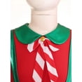 thumbnail image 7 of Ocealan Girls Christmas Elf Dress Candy Cane Striped Puff Sleeve Ballet Tutu Dancewear Red 6, 7 of 7