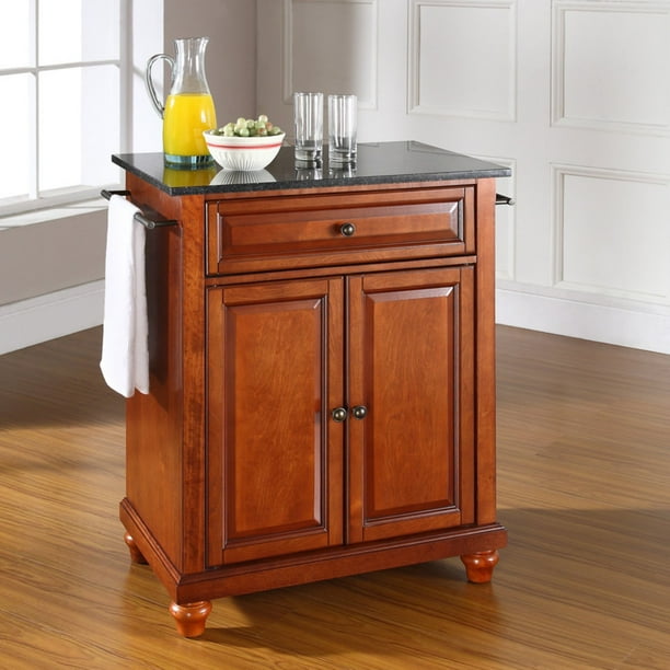 Crosley Cambridge Solid Black Granite Top Portable Kitchen Island