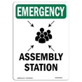 thumbnail image 1 of SignMission OS-EM-A-1824-V-10433 18 x 24 in. OSHA Emergency Sign - Assembly Station with Symbol, 1 of 6