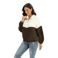 thumbnail image 2 of Xmarks Women's Cozy Fleece Pullover Sweatshirt Long Sleeve 1/4 Zipper Casual Sweatshirts Top, 2 of 9